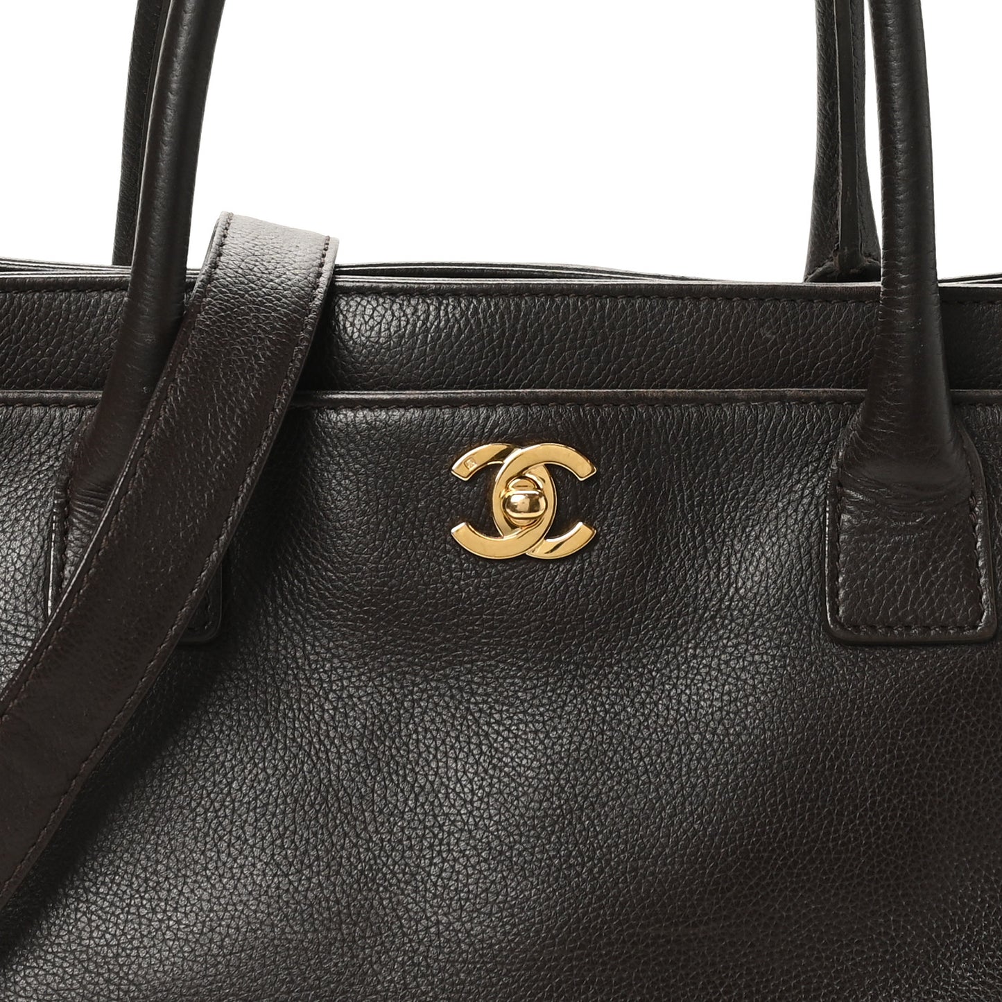 Calfskin Cerf Executive Shopper Tote Brown