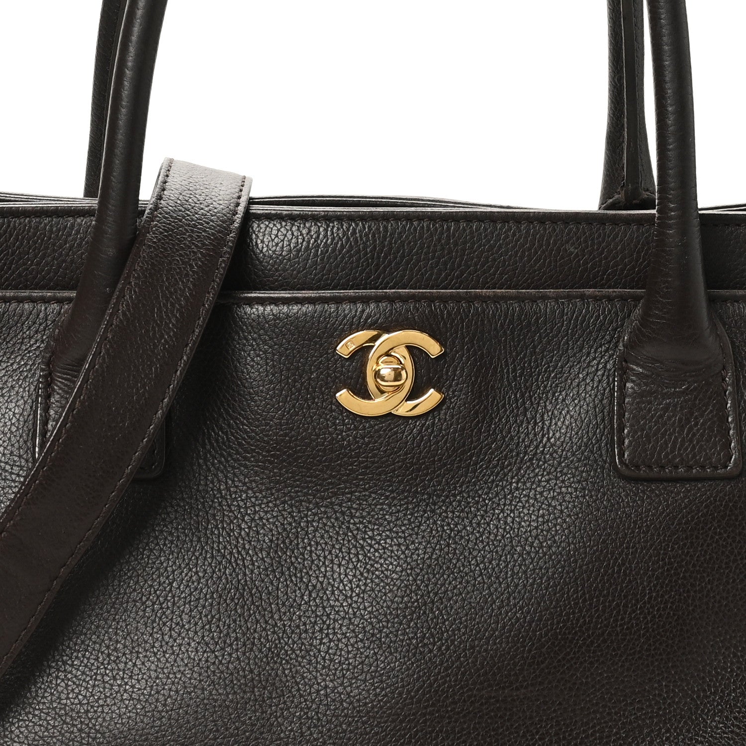 Chanel Calfskin Cerf Executive Shopper Tote Brown 9 of 12