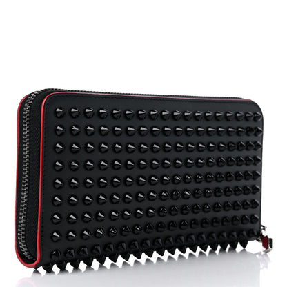 Christian Louboutin Calfskin Panettone Spiked Zip Around Wallet Black 3 of 13
