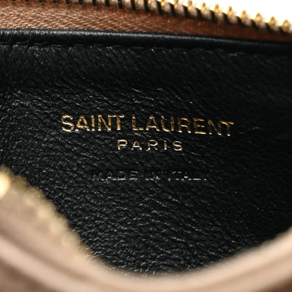 Saint Laurent Monogram Grain de Poudre 5 Fragments Zip Pouch Card Holder Dark Beige 6 of 7
