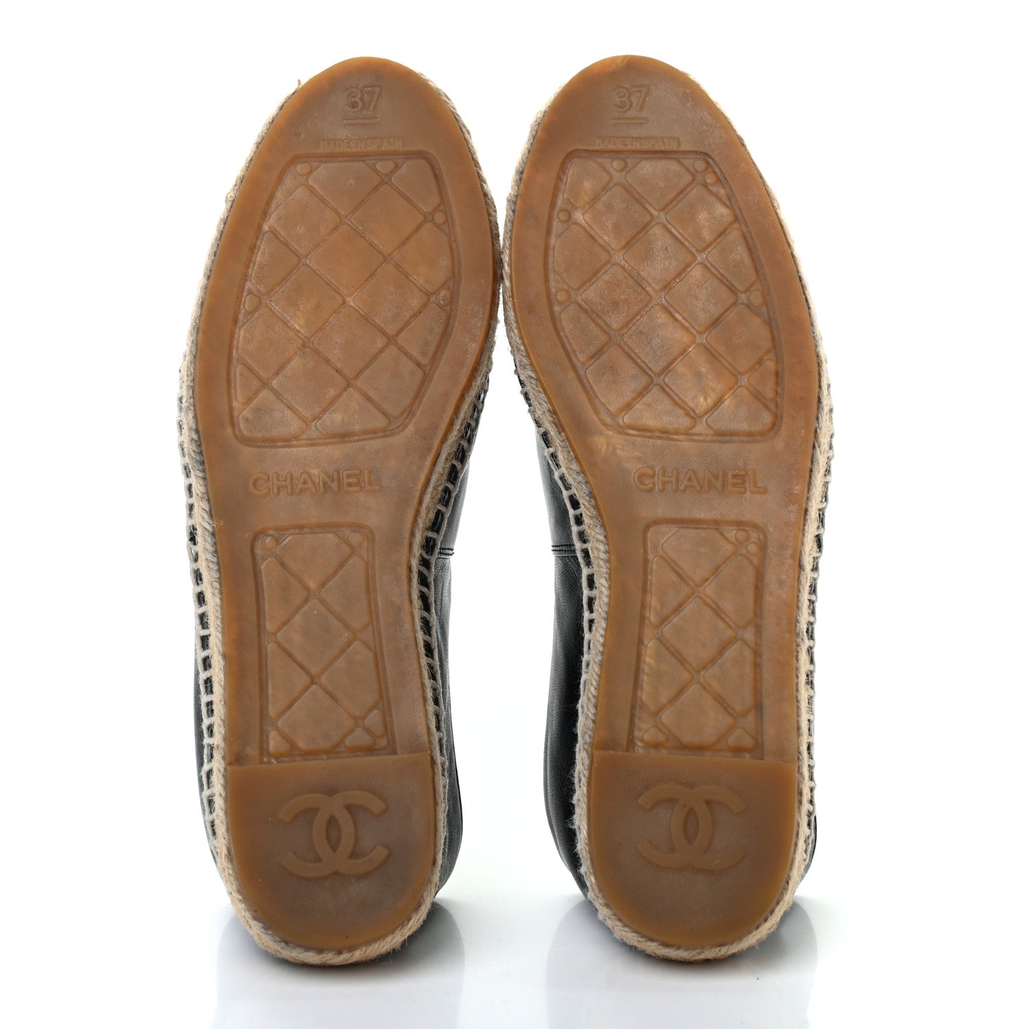 Chanel Lambskin CC Espadrilles 37 Black 6 of 10