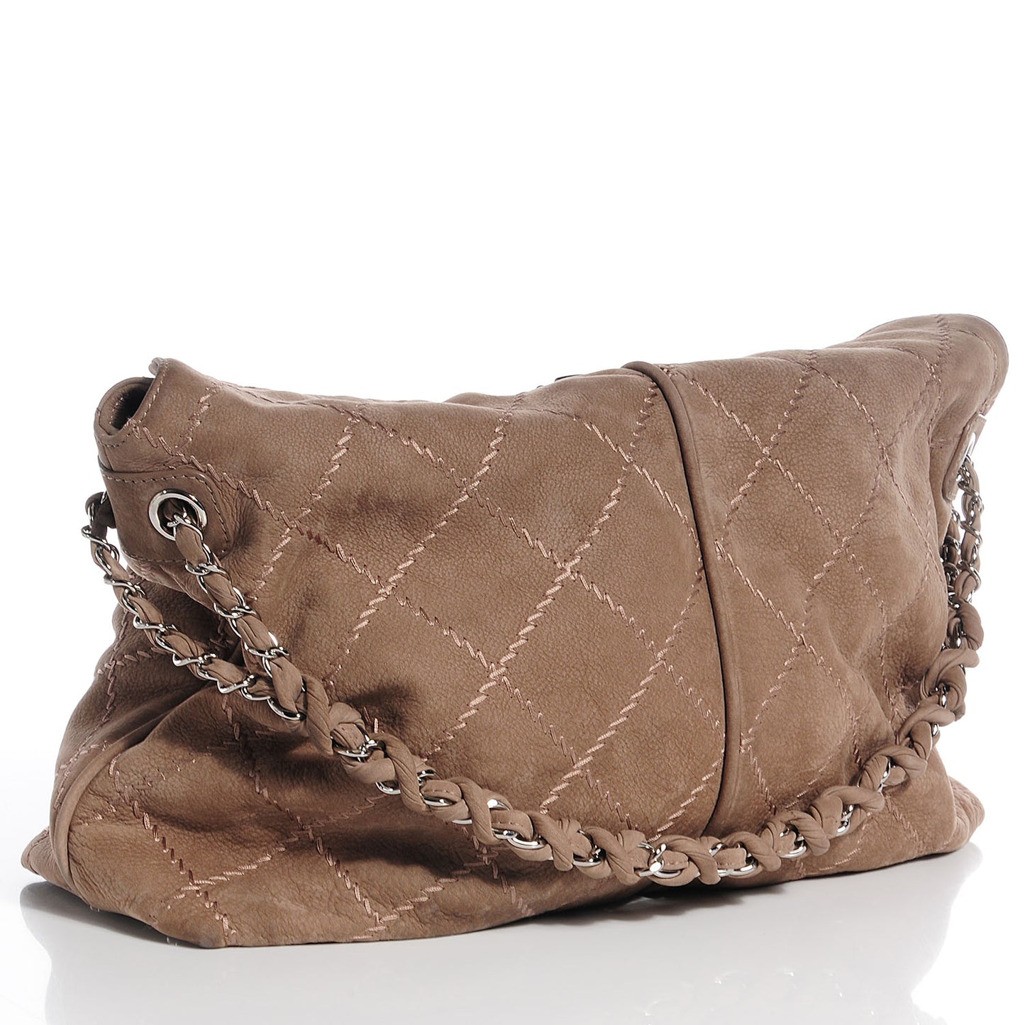 Suede Ultimate Stitch Hobo Light Grey