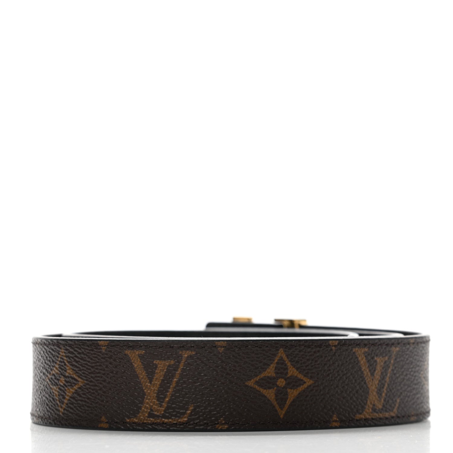 Louis Vuitton Calfskin Monogram 30mm LV Initiales Reversible Belt 85 34 Black 2 of 5