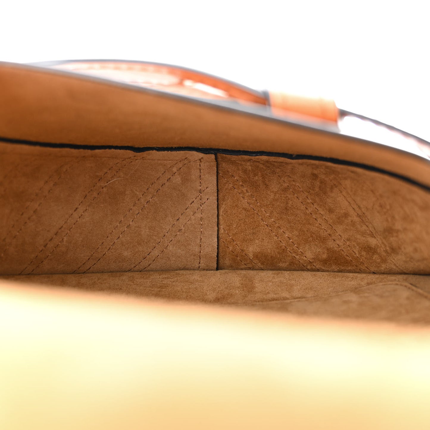 Calfskin Marine Stripe Small Gate Crossbody Bag Tan