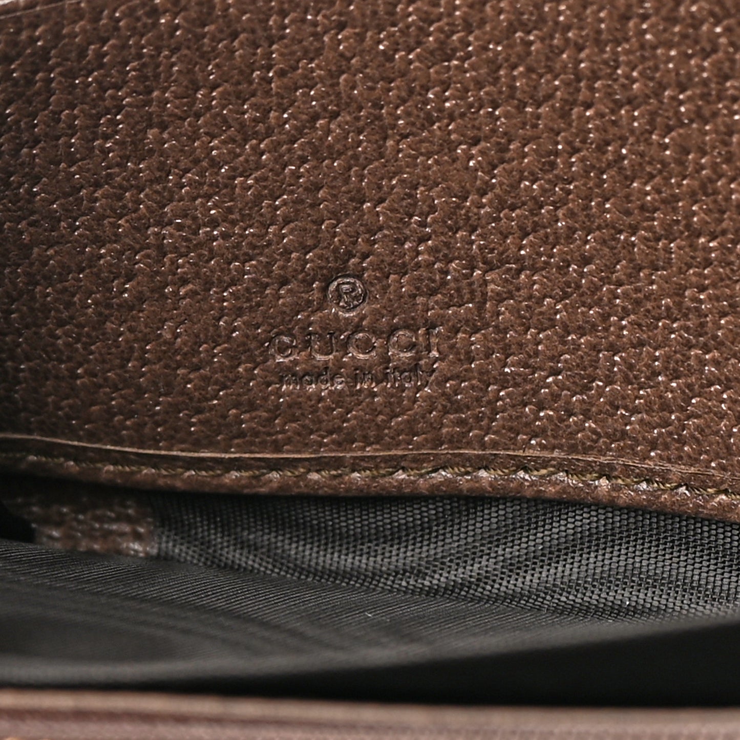 GG Supreme Monogram Web Ophidia Zip Around Wallet Brown