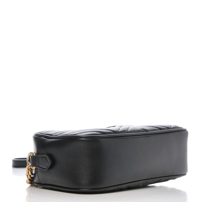Gucci Calfskin Matelasse Small GG Marmont Chain Shoulder Bag Black 4 of 7