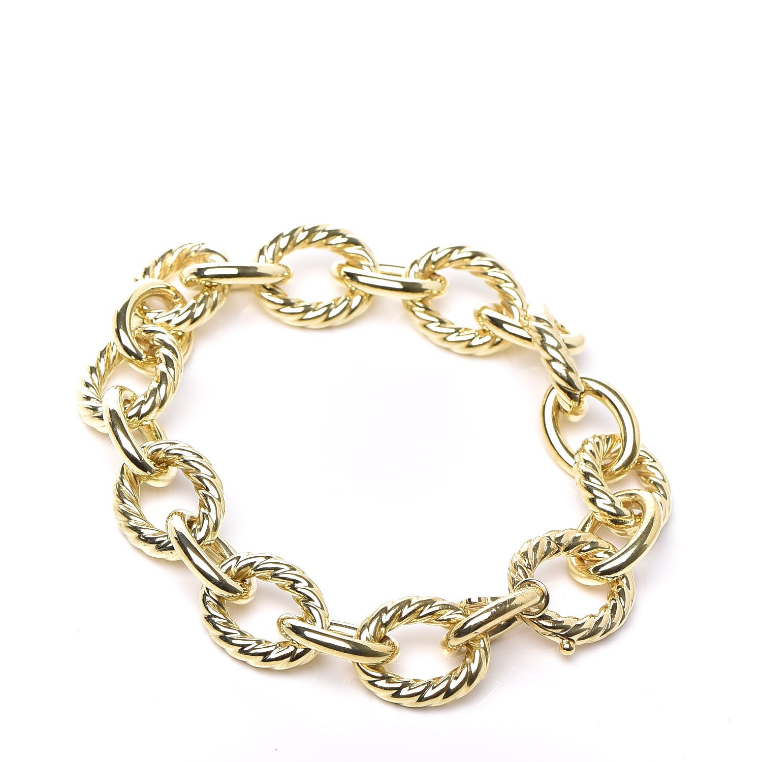 David Yurman 18K Yellow Gold 12mm Large Oval Link Bracelet 3 of 5