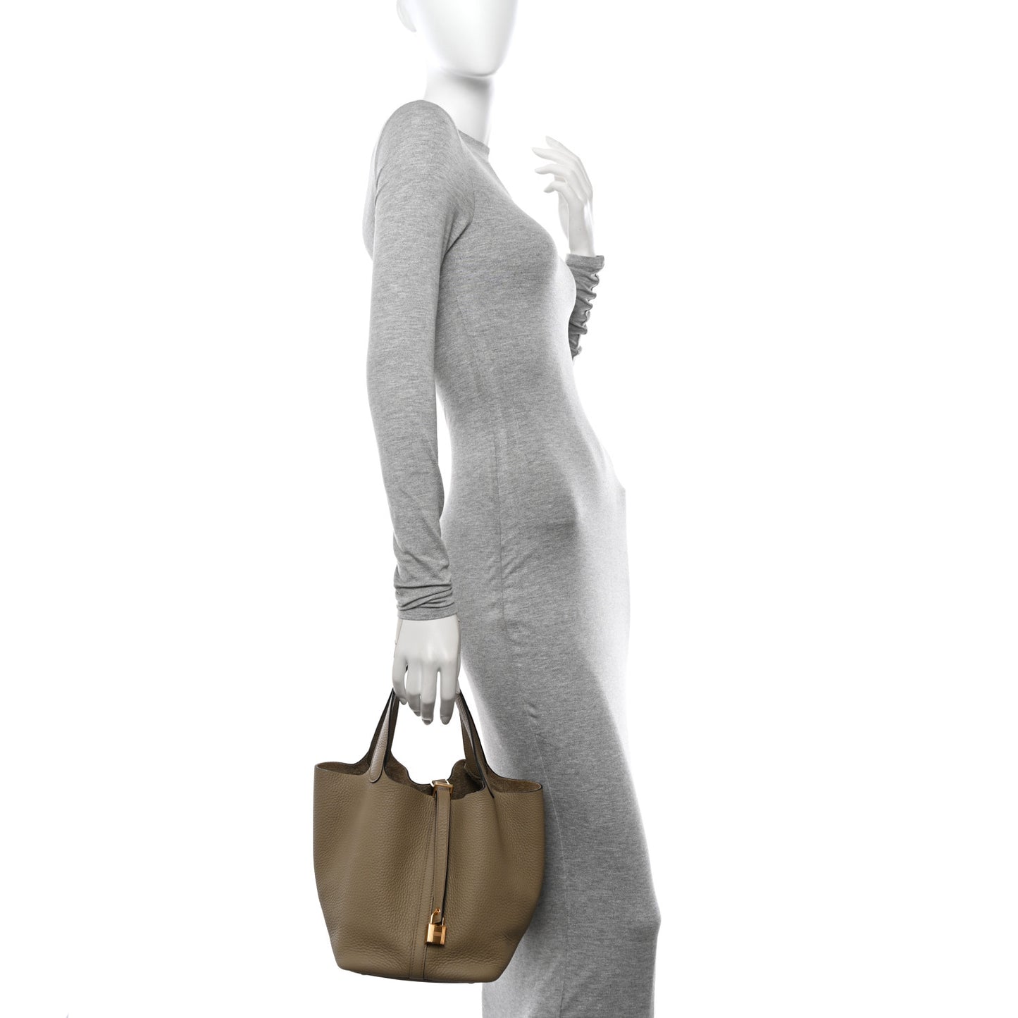Taurillon Clemence Picotin Lock 22 MM Beige Marfa