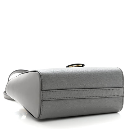Prada Saffiano Soft Calfskin Small Zippered Crossbody Tote Marmo 4 of 9