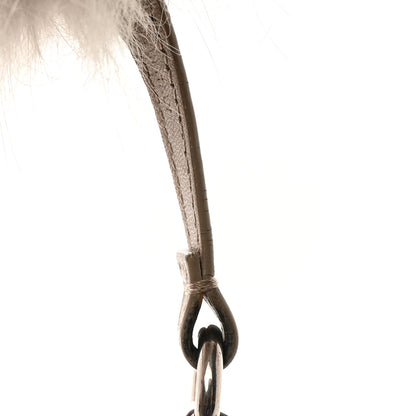 Fendi Fox Fur Vitello Elite Pom Pom Bag Charm Grigio Perla 6 of 6