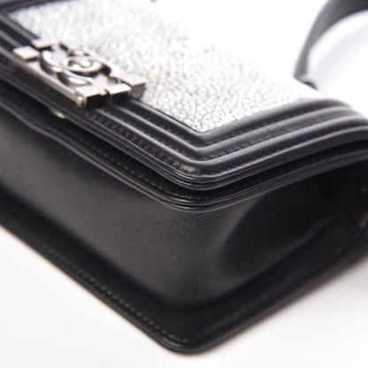 Chanel Galuchat Stingray Mini Boy Flap Black Silver 11 of 12