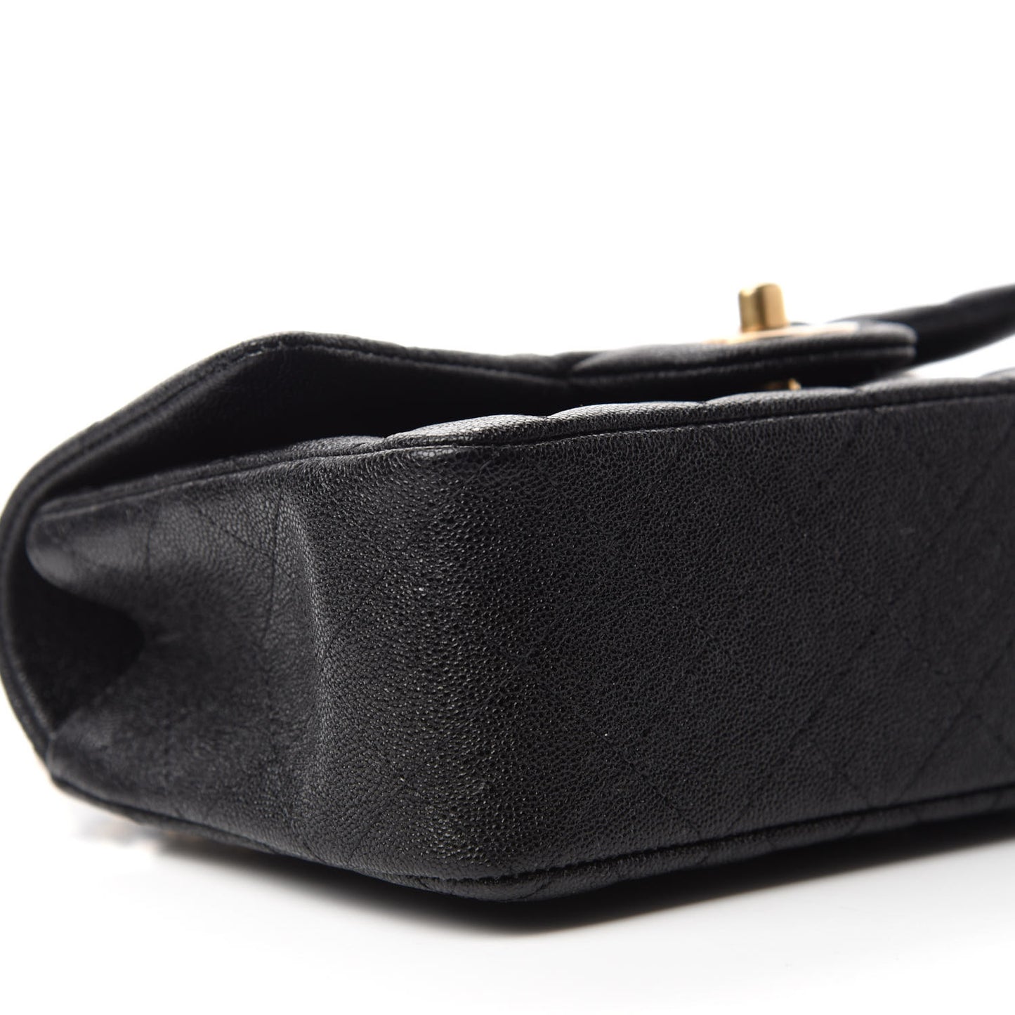 Caviar Quilted Mini Top Handle Rectangular Flap Black