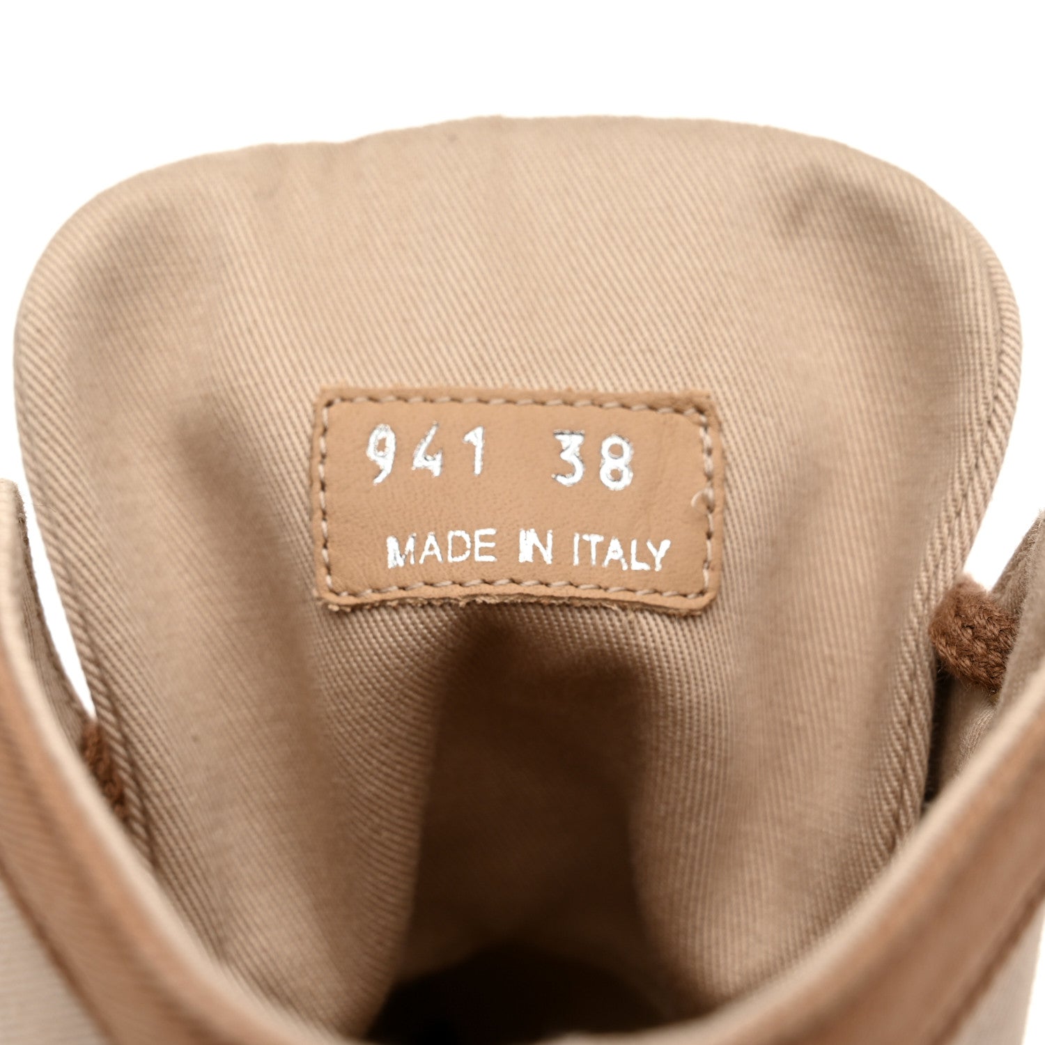 Prada Gabardine Triangle Logo Bi-Color Wheel High Top 35mm Sneakers 38 Corda Kaki 6 of 10