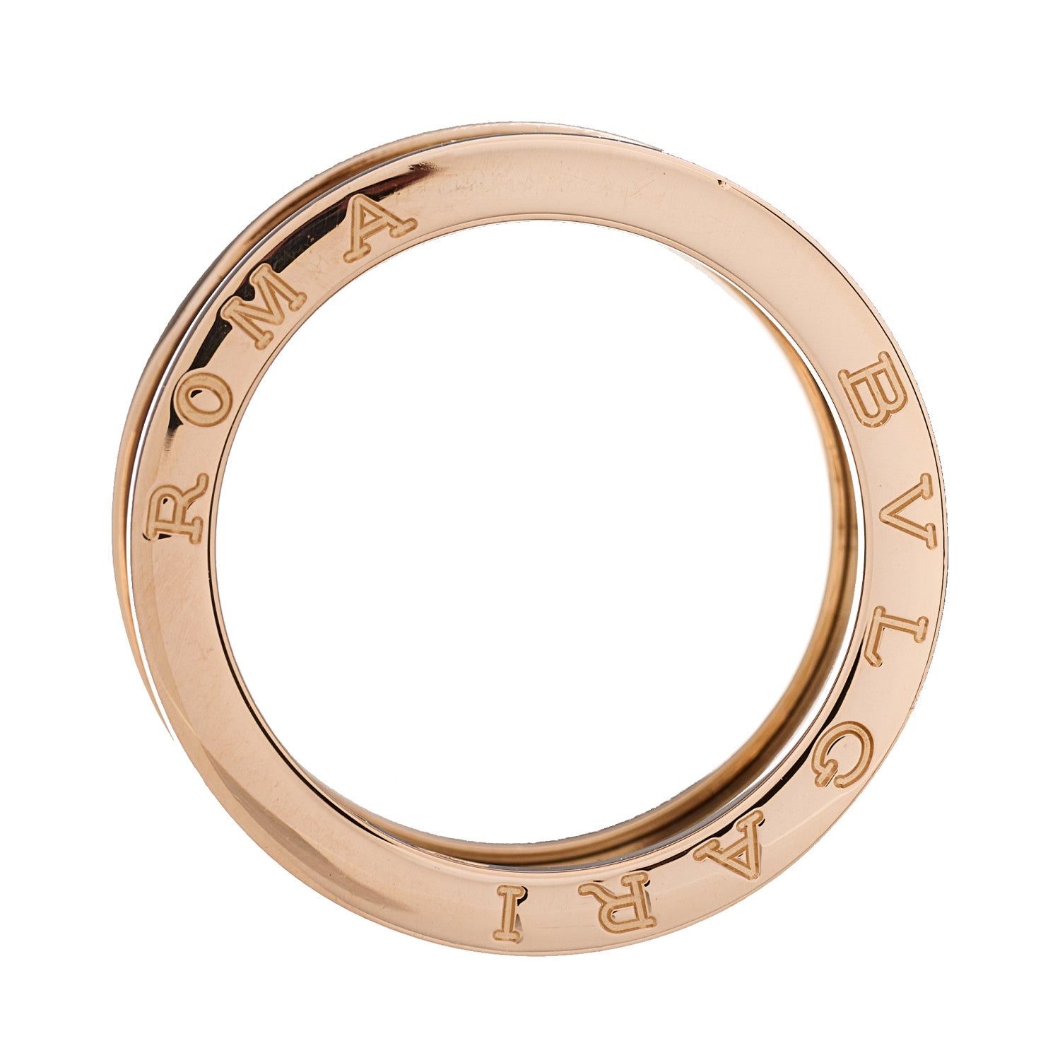 Bulgari 18K Rose Gold Bronze Cermet B.Zero1 Roma Four-Band Ring 63 10.25 4 of 7