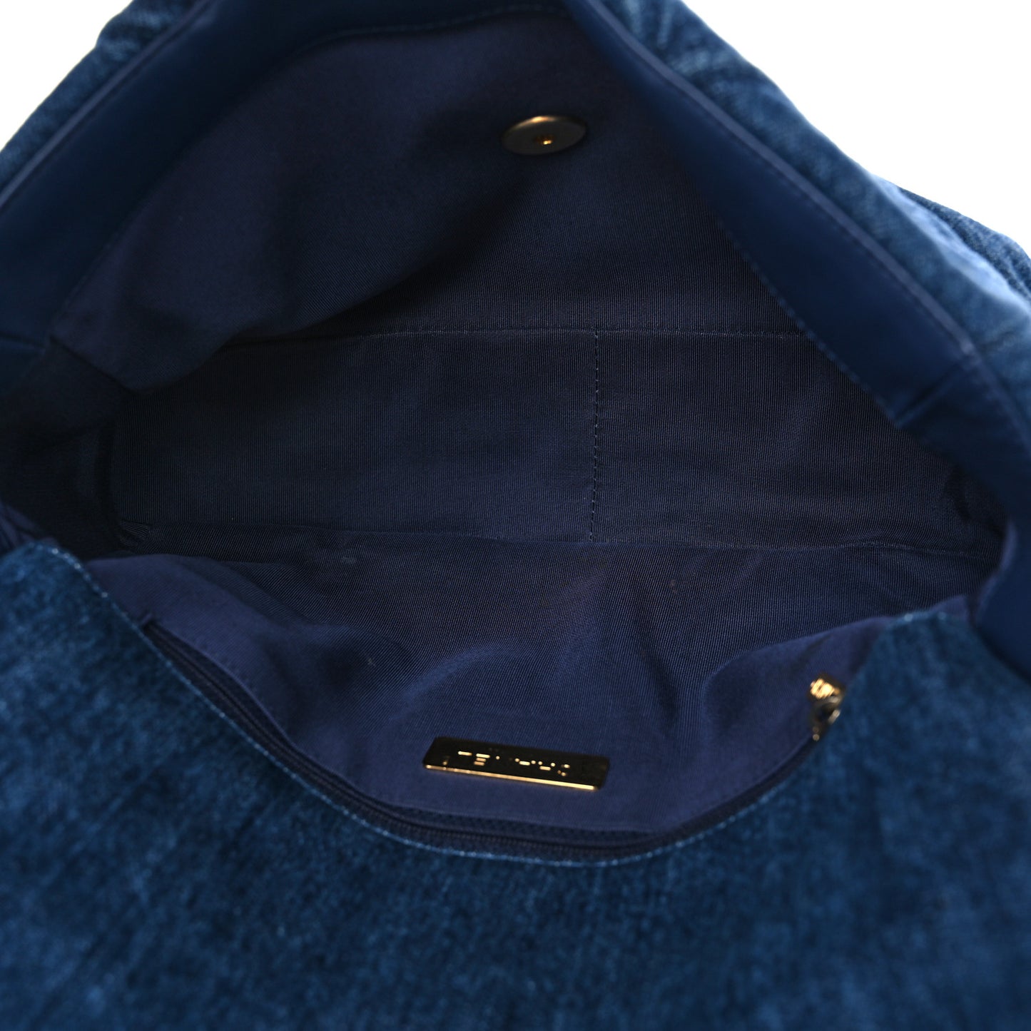 Denim Quilted Large Chanel 19 Flap Blue