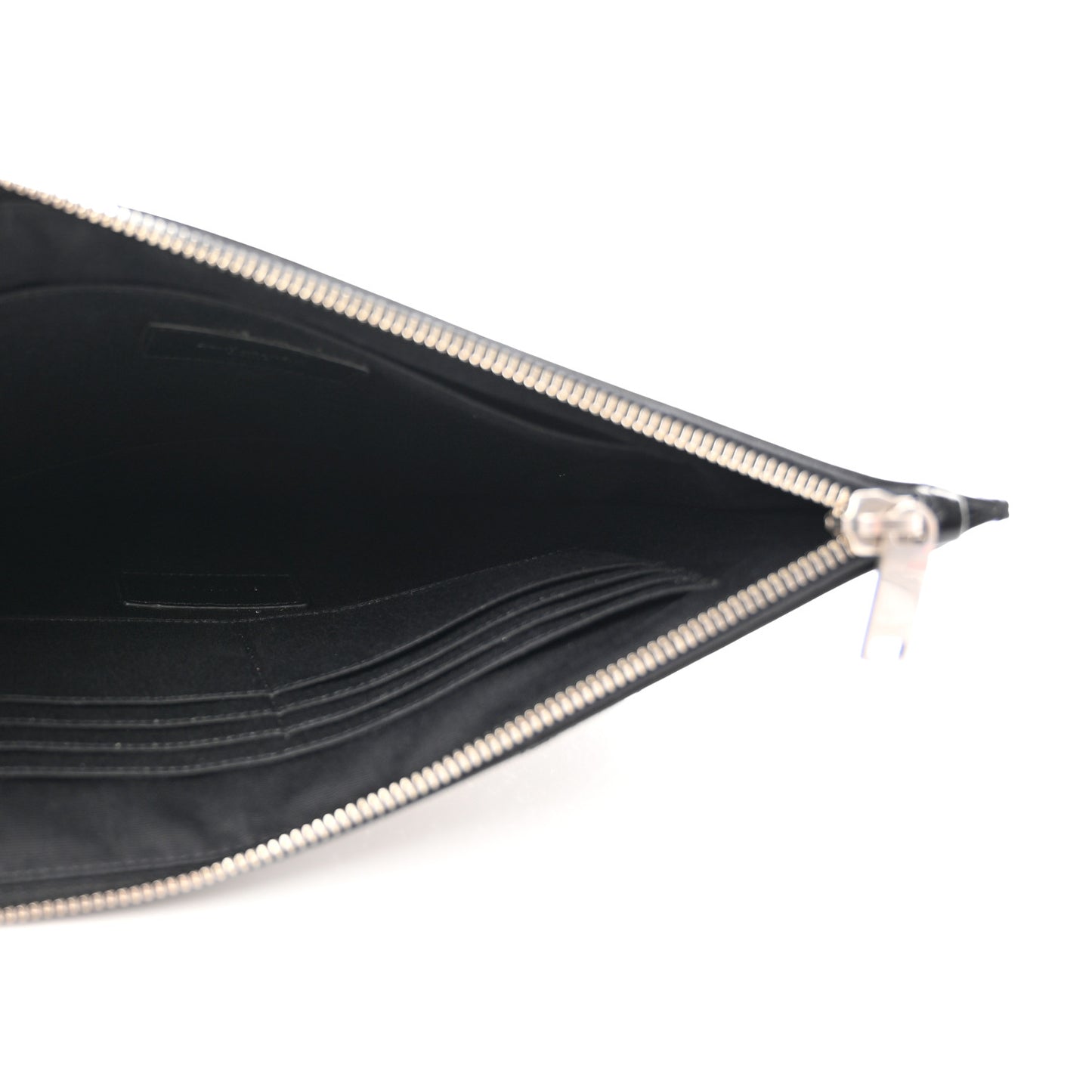 Calfskin Glitter Zipped Tablet Holder Black
