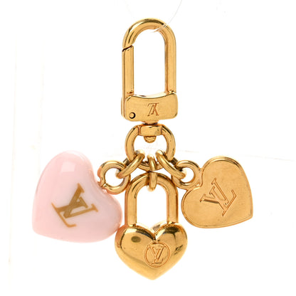 Louis Vuitton Micro Charms LV Heart Bag Charm Key Holder Gold 1 of 4