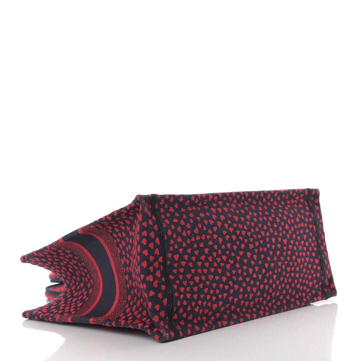 Christian Dior Canvas Embroidered Pop Heart I Love Paris Medium Book Tote Red Multicolor 4 of 14