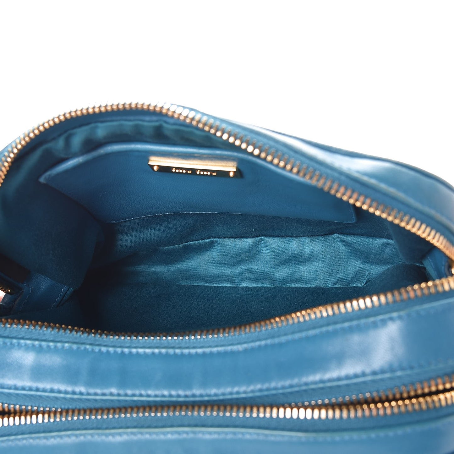 Nappa Matelasse Double Zip Shoulder Bag Turchese