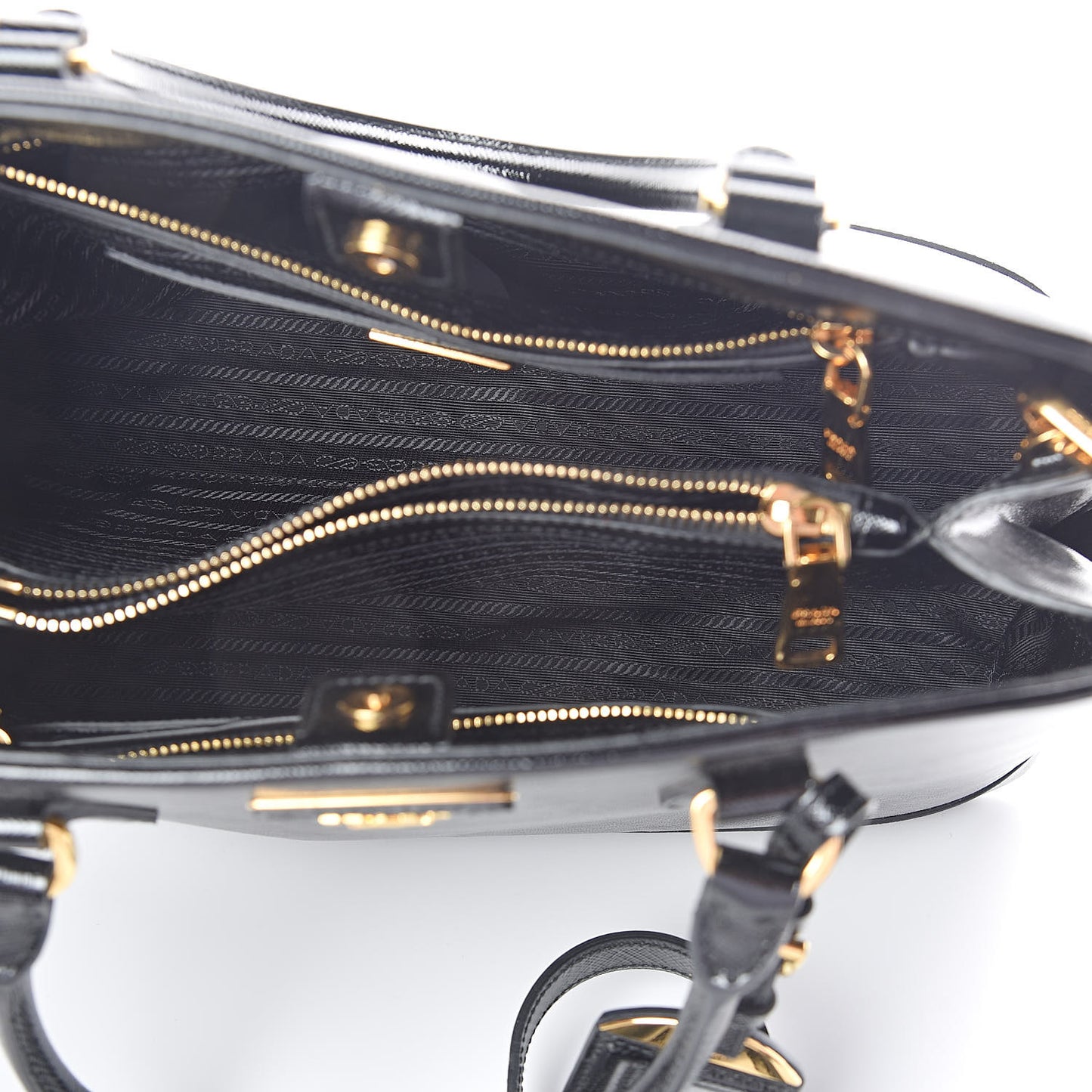 Saffiano Vernice Open Promenade Tote Black