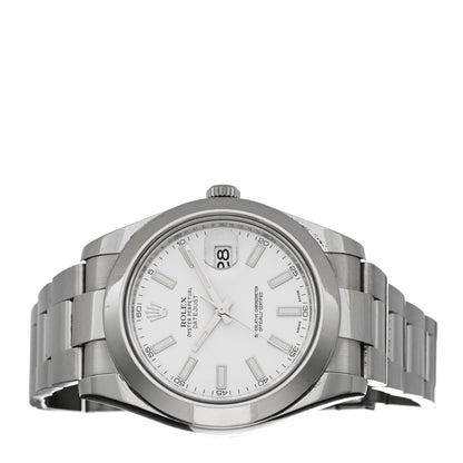 Rolex Stainless Steel 41mm Oyster Perpetual Datejust II Watch White 116300 2 of 5