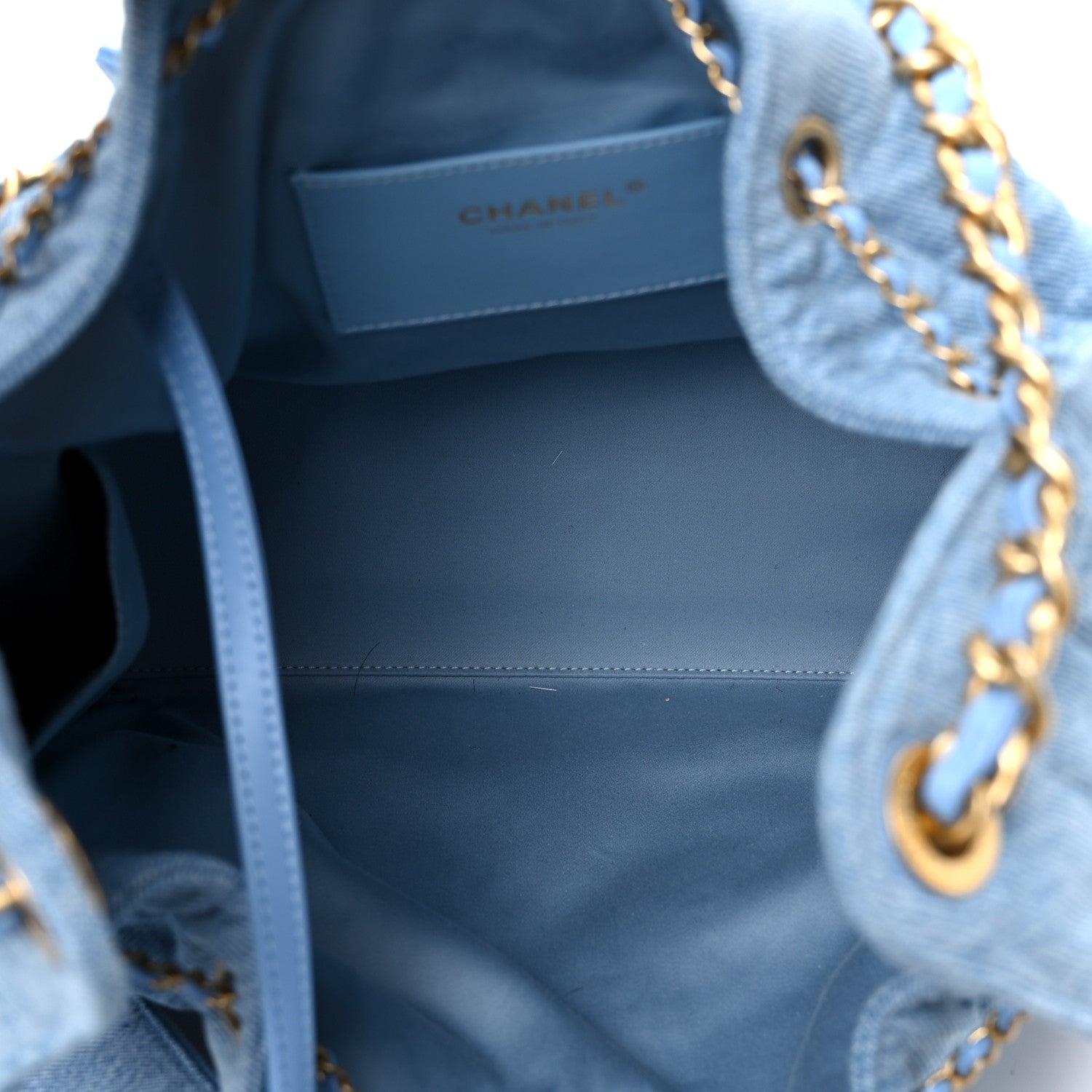 Chanel Washed Denim Quilted Medium Chanel 25 Handbag Blue 5 of 12