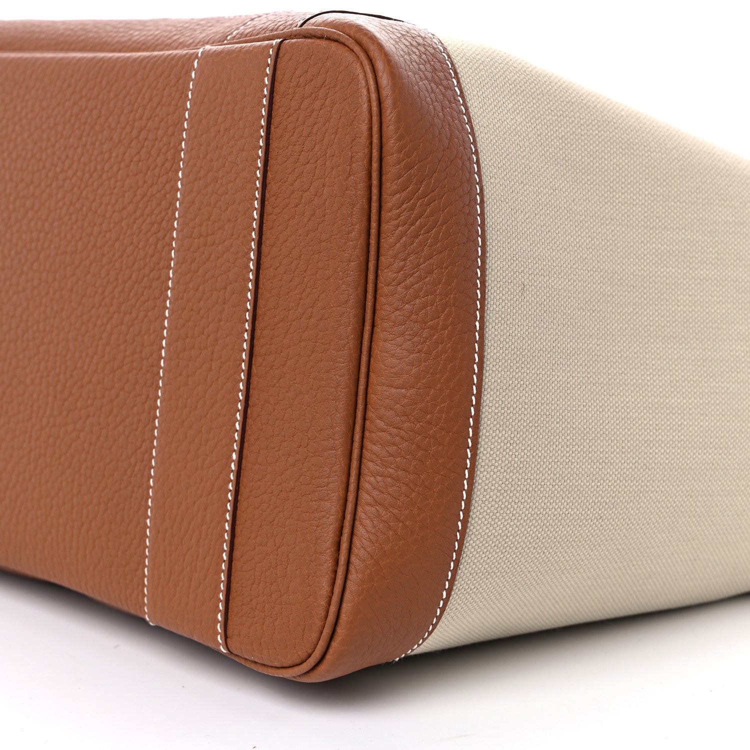 Hermes Toile Militaire Negonda Vertical Pockets Garden Party Beton Gold 8 of 9