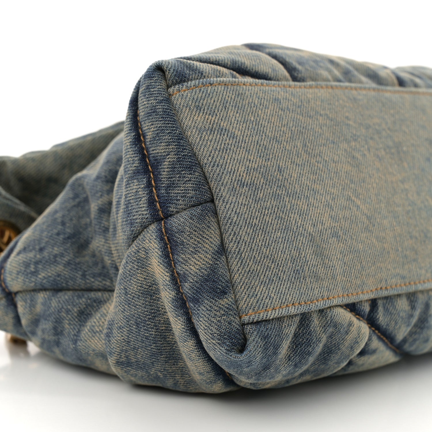 Saint Laurent Denim Quilted Small Loulou Puffer Monogram Chain Satchel Blue Cinnamon 9 of 11