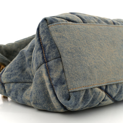 Saint Laurent Denim Quilted Small Loulou Puffer Monogram Chain Satchel Blue Cinnamon 9 of 11