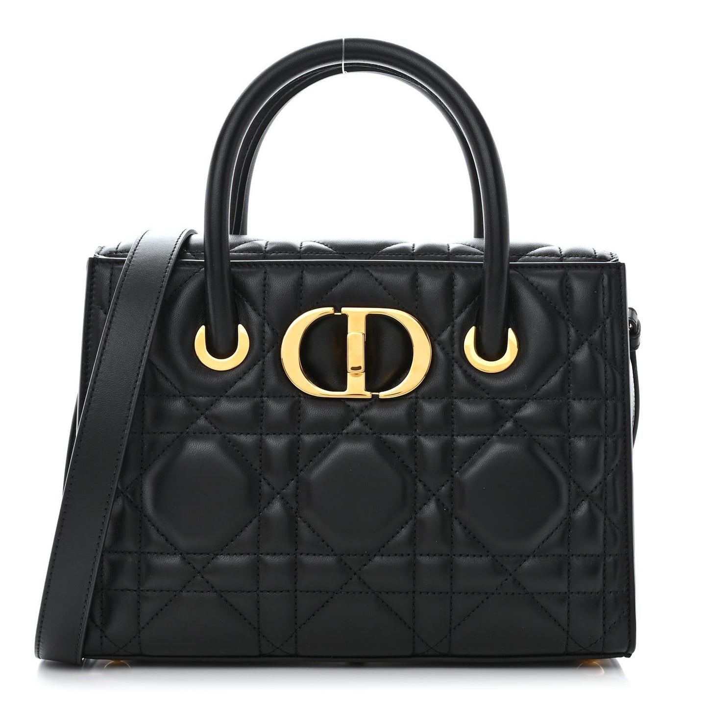Calfskin Macrocannage Medium St. Honore Tote Black