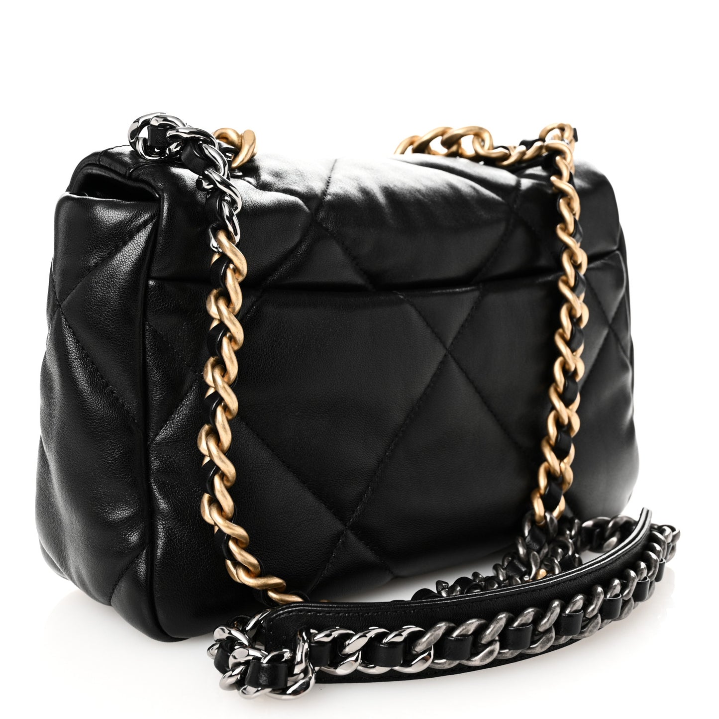 Lambskin Quilted Medium Chanel 19 Flap Black