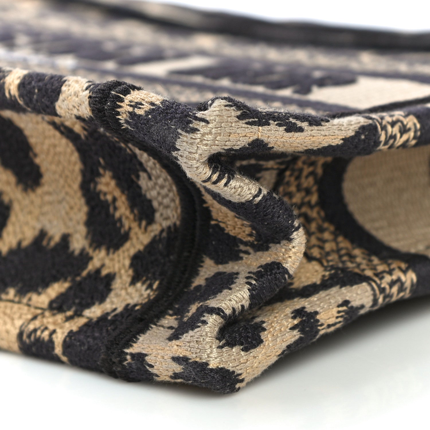Christian Dior Canvas Mizza Embroidered Mini Leopard Book Tote Beige 9 of 9