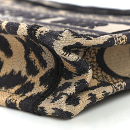 Christian Dior Canvas Mizza Embroidered Mini Leopard Book Tote Beige 9 of 9