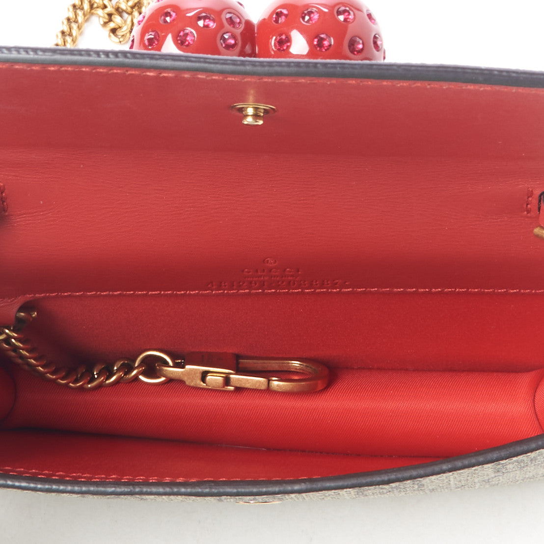Gucci GG Supreme Monogram Mini Cherry Chain Bag 4 of 7