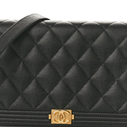 Chanel Caviar Quilted Boy Wallet On Chain WOC Black 8 of 11