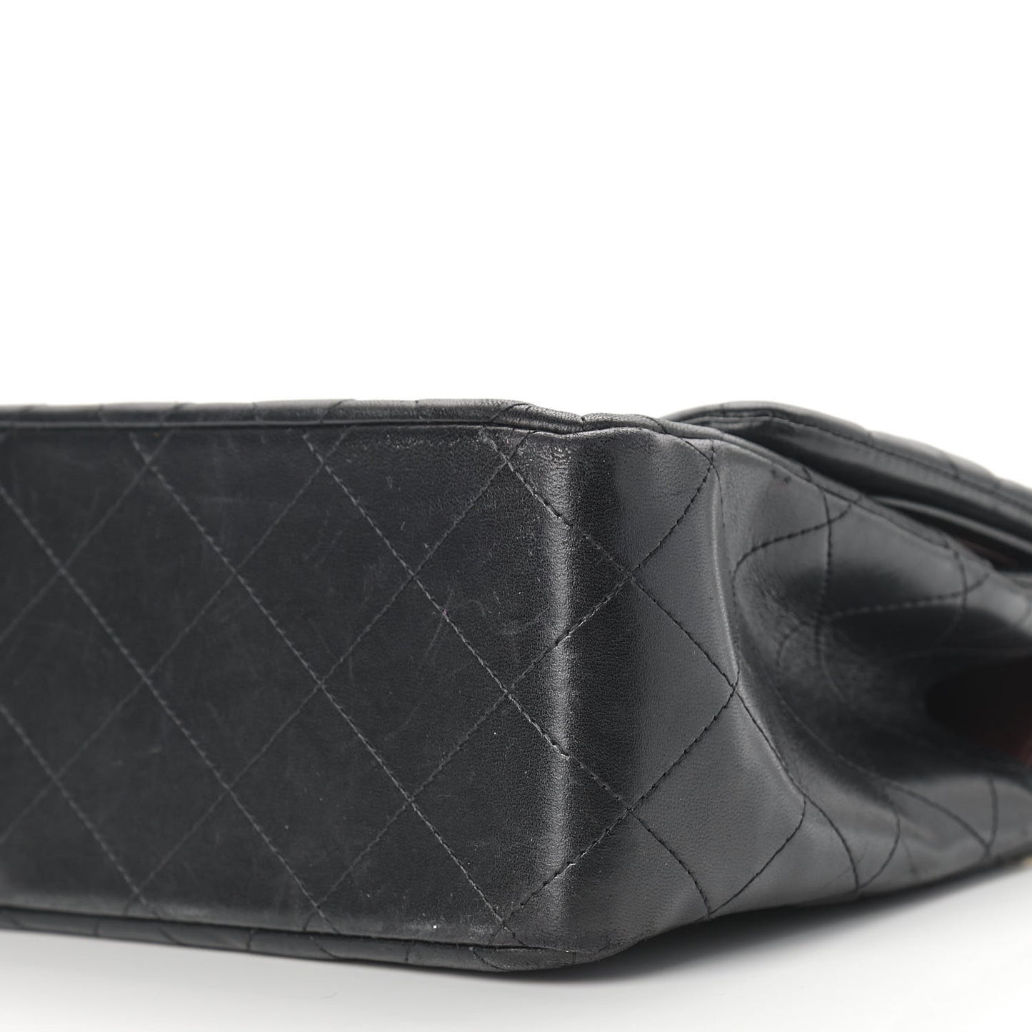 Lambskin Quilted Jumbo Double Flap Black