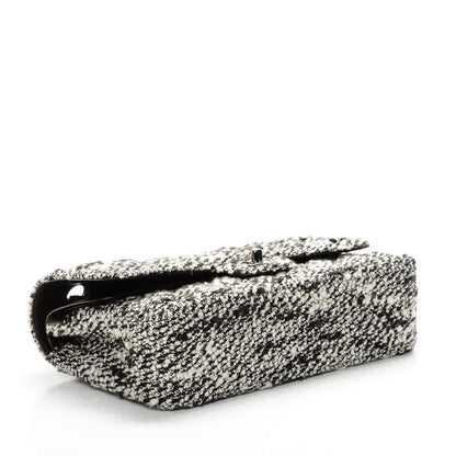 Chanel Tweed Quilted Medium Double Flap White Brown 5 of 12