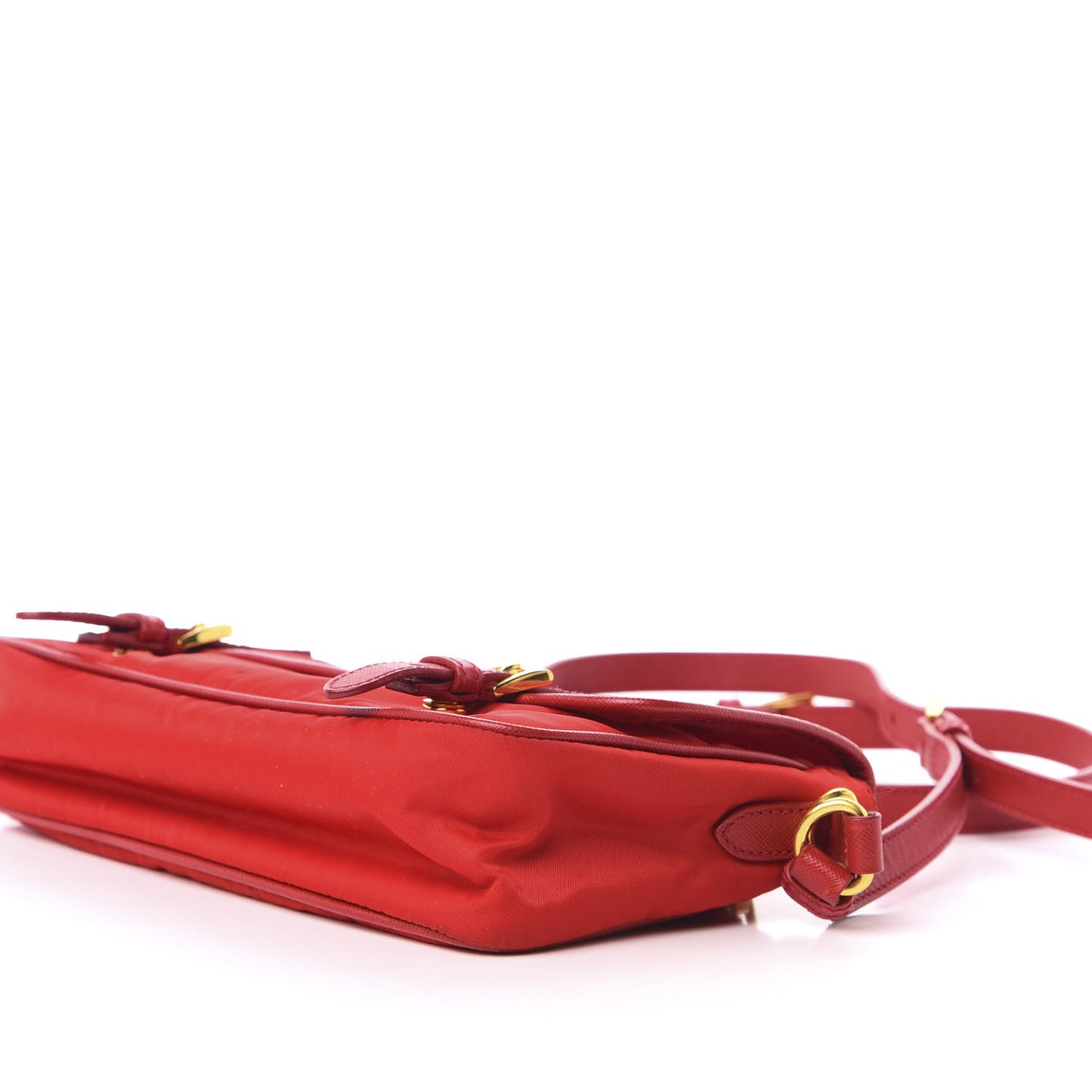 Tessuto Nylon Saffiano Small Messenger Bag Red