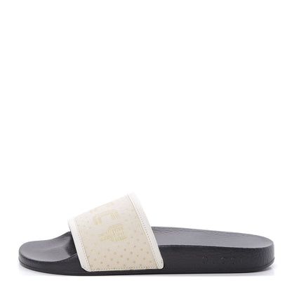 Gucci X SEGA Supreme Canvas GUCCY Stars Womens Slide Sandals 39 Mystic White Gold 1 of 8