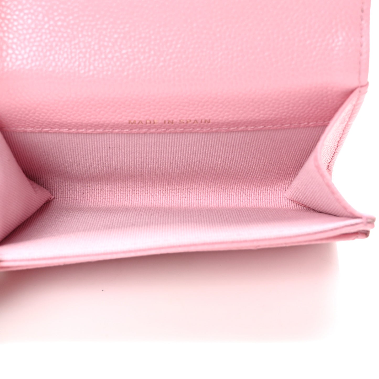 Caviar Quilted Multi Chain CC Flap Card Holder Pink