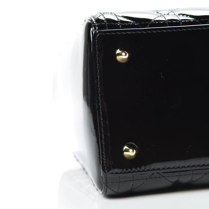 Christian Dior Patent Cannage Medium Lady Dior Black 9 of 10