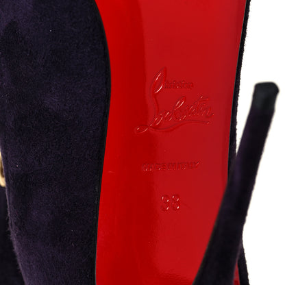 Christian Louboutin Suede Eyelet Apollo Boots 38 Purple 6 of 6