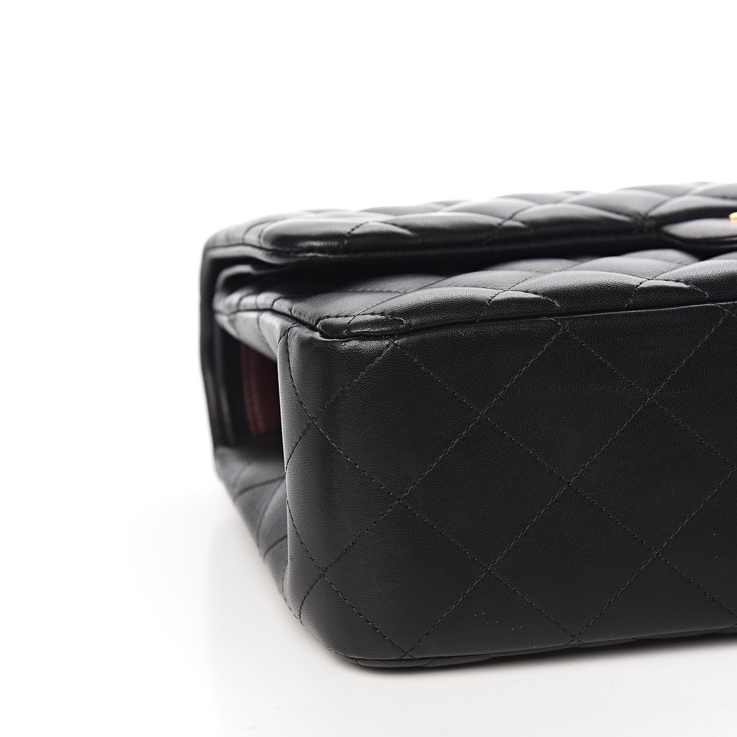 Lambskin Quilted Jumbo Double Flap Black