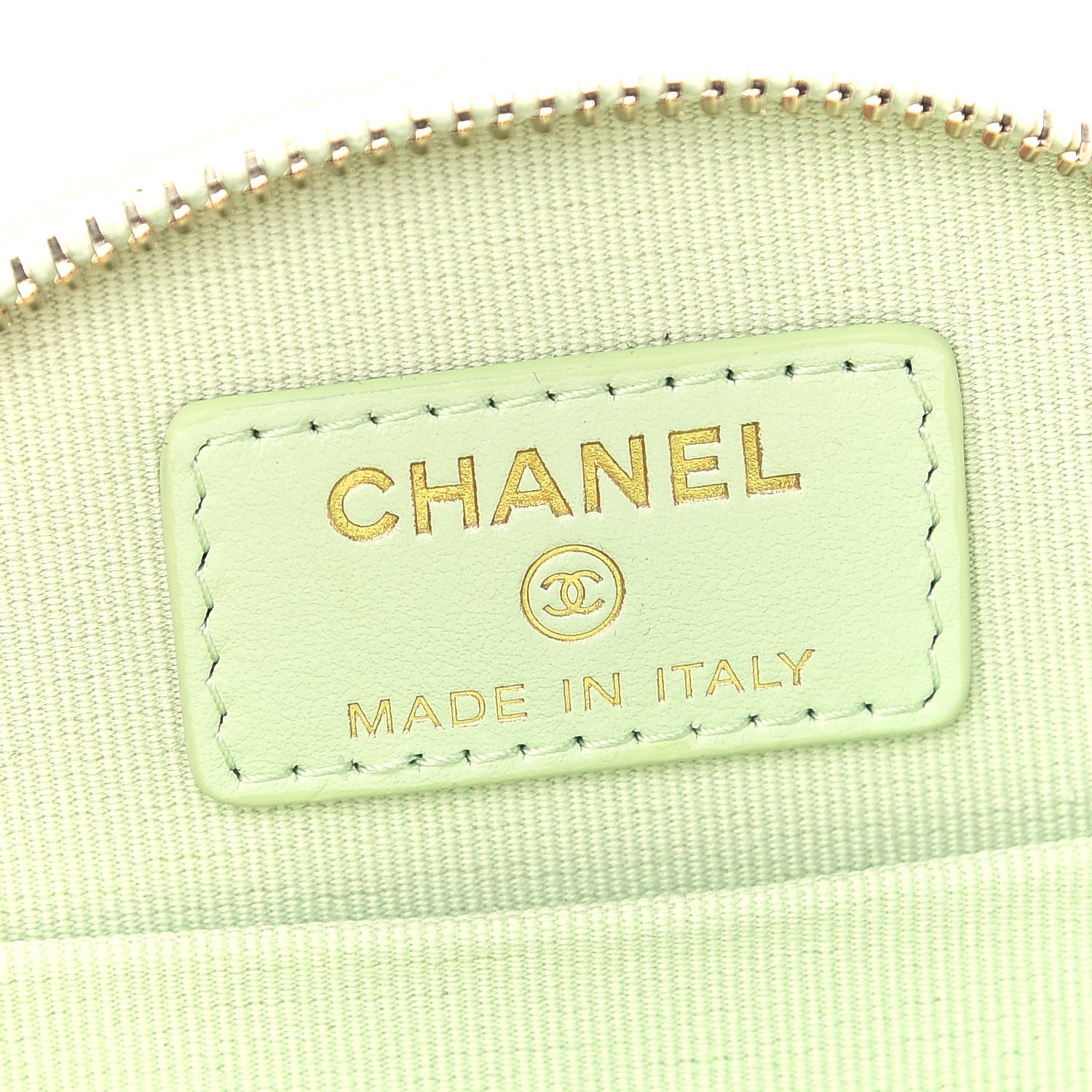 Chanel Caviar Quilted Round Handle With Care Vanity With Chain Light Green 5 of 9
