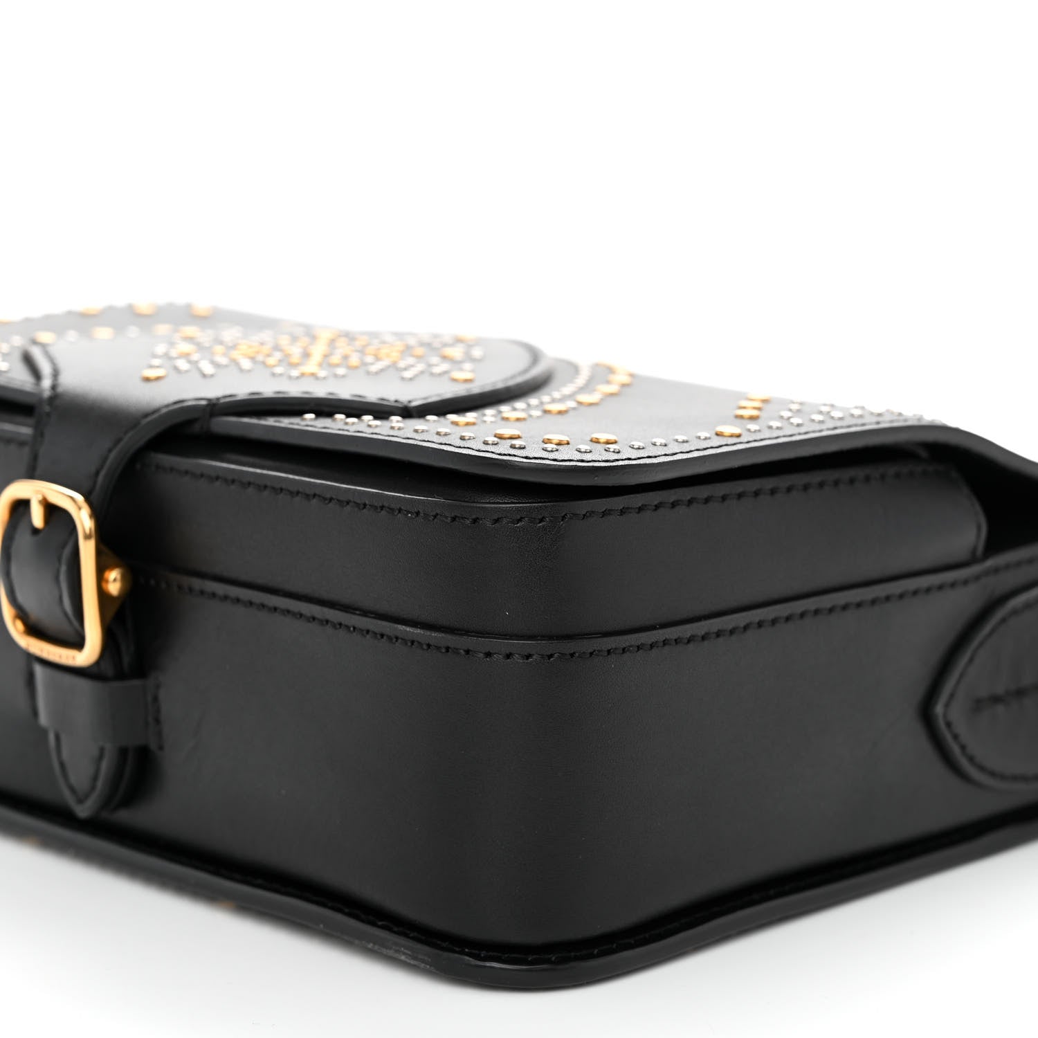 Burberry Calfskin Studded Square Satchel Black 9 of 9