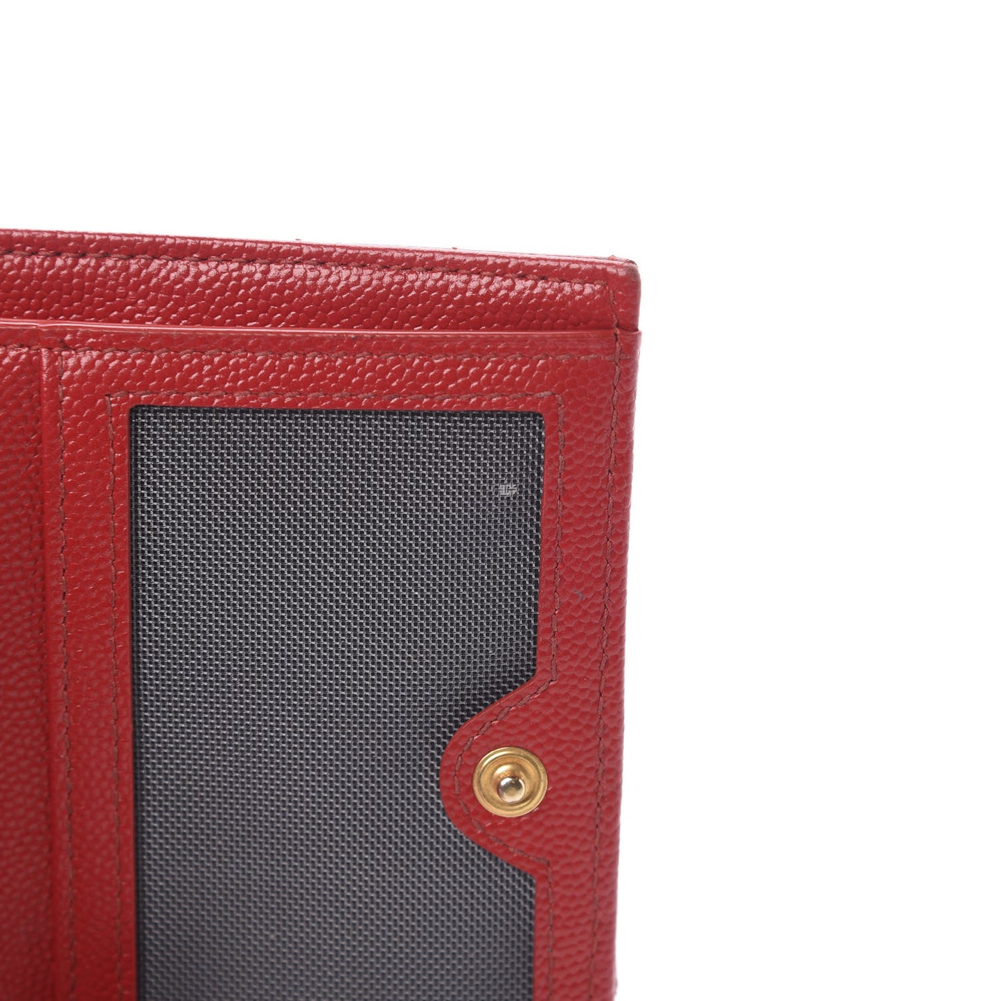 Grain De Poudre Matelasse Chevron Monogram Zipped Card Case Rouge