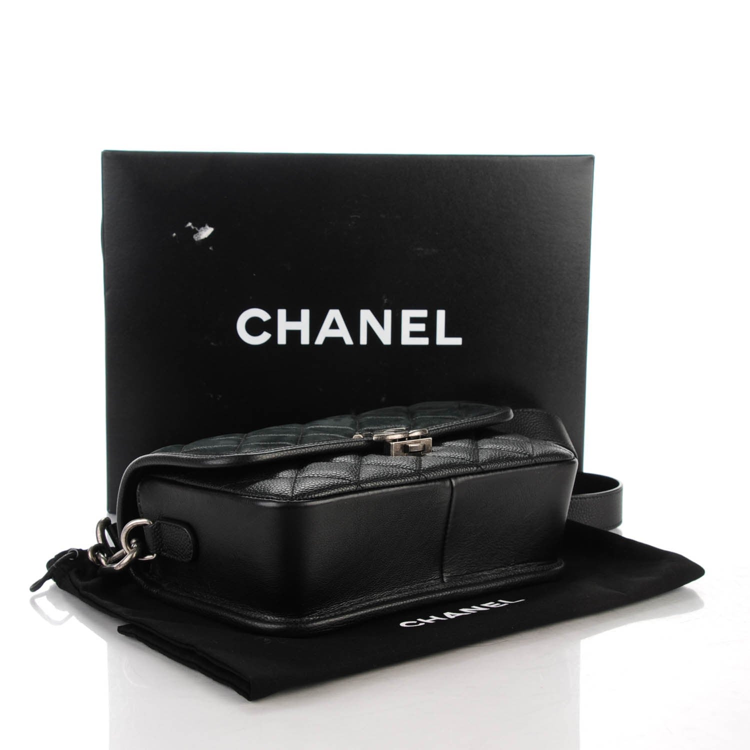 Chanel Caviar Iridescent Calfskin Quilted Small Daily Carry Messenger Black 4 of 7