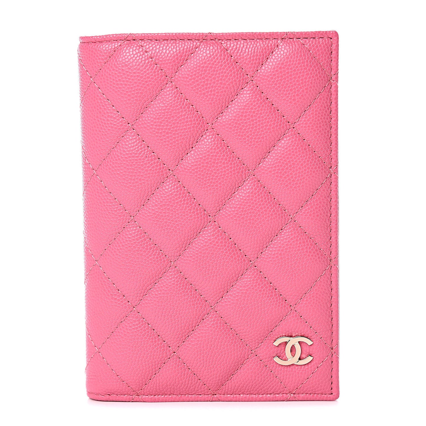 Caviar Quilted Passport Holder Pink