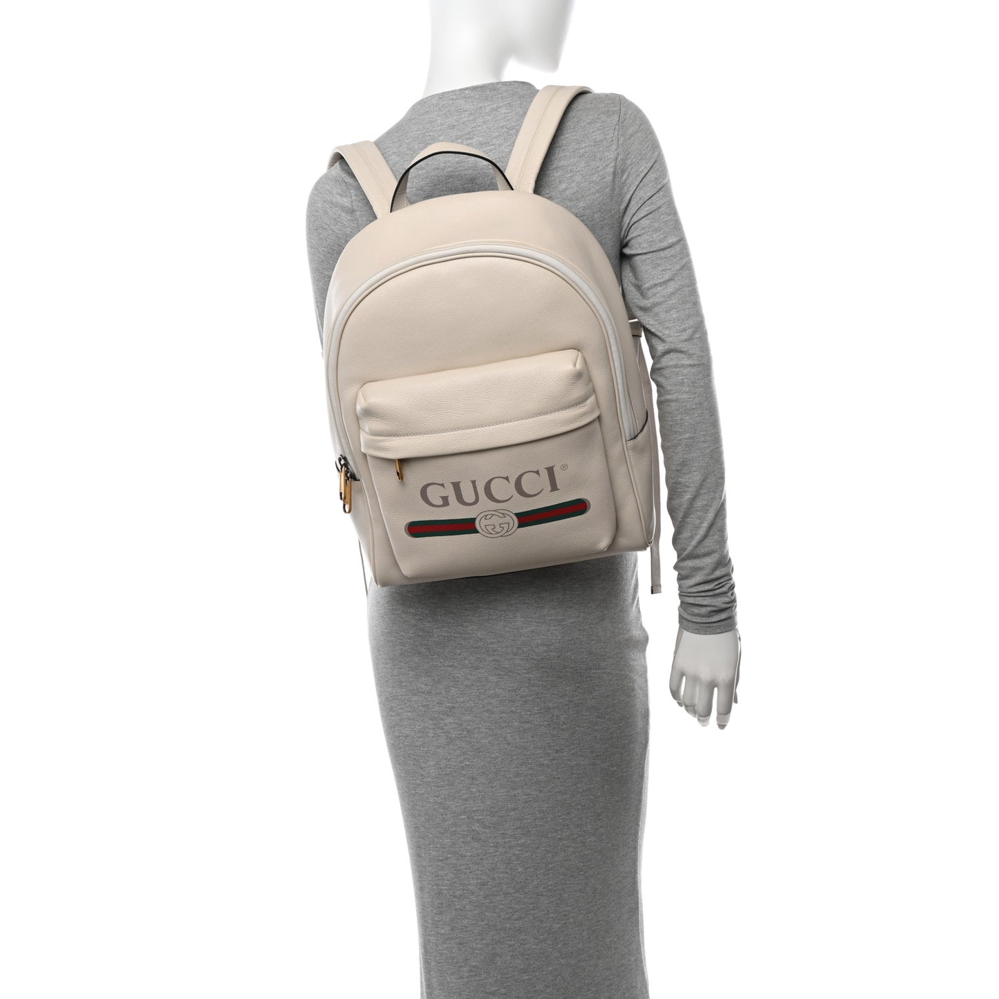 Calfskin Logo Day Backpack Mystic White