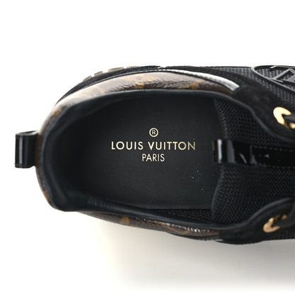 Louis Vuitton Suede Monogram Run Away Sneakers 38.5 Black 8 of 10